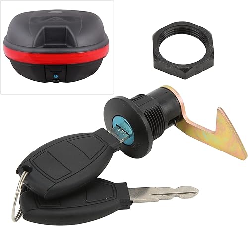 Miniatura 4 de Kit de cerradura de llave de motocicleta, juego de cerraduras traseras para maletero, montaje en scooter, bloqueo de cola de aluminio de plástico