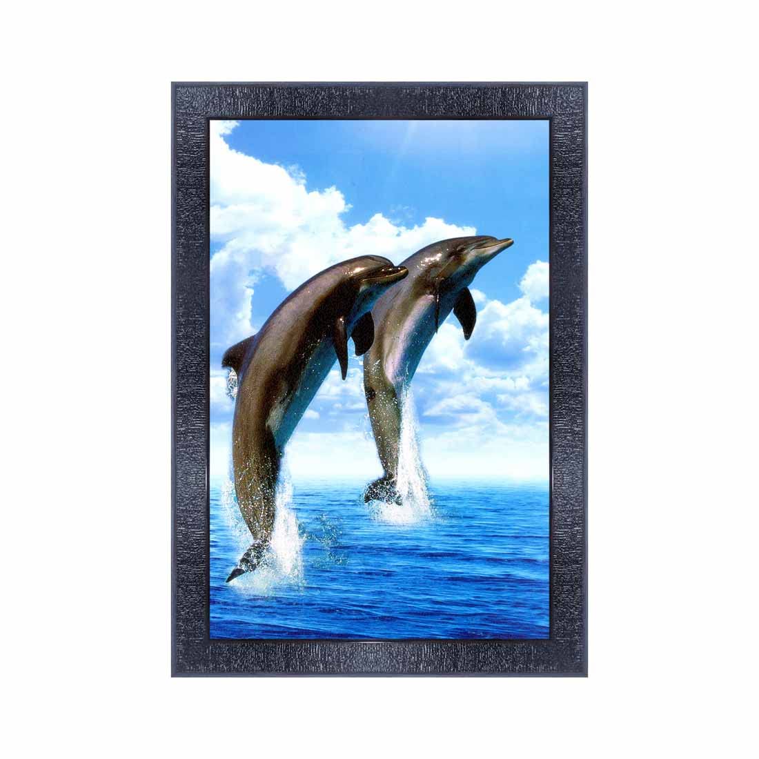 pnf Poster And Frames Dolphin Wall Painting With Acrylic Sheet | For Living Room, Bedroom | Home Decoration Item | Best Gifting Option (10 * 14inch,Multicolour,Synthetic) 12574-image-48