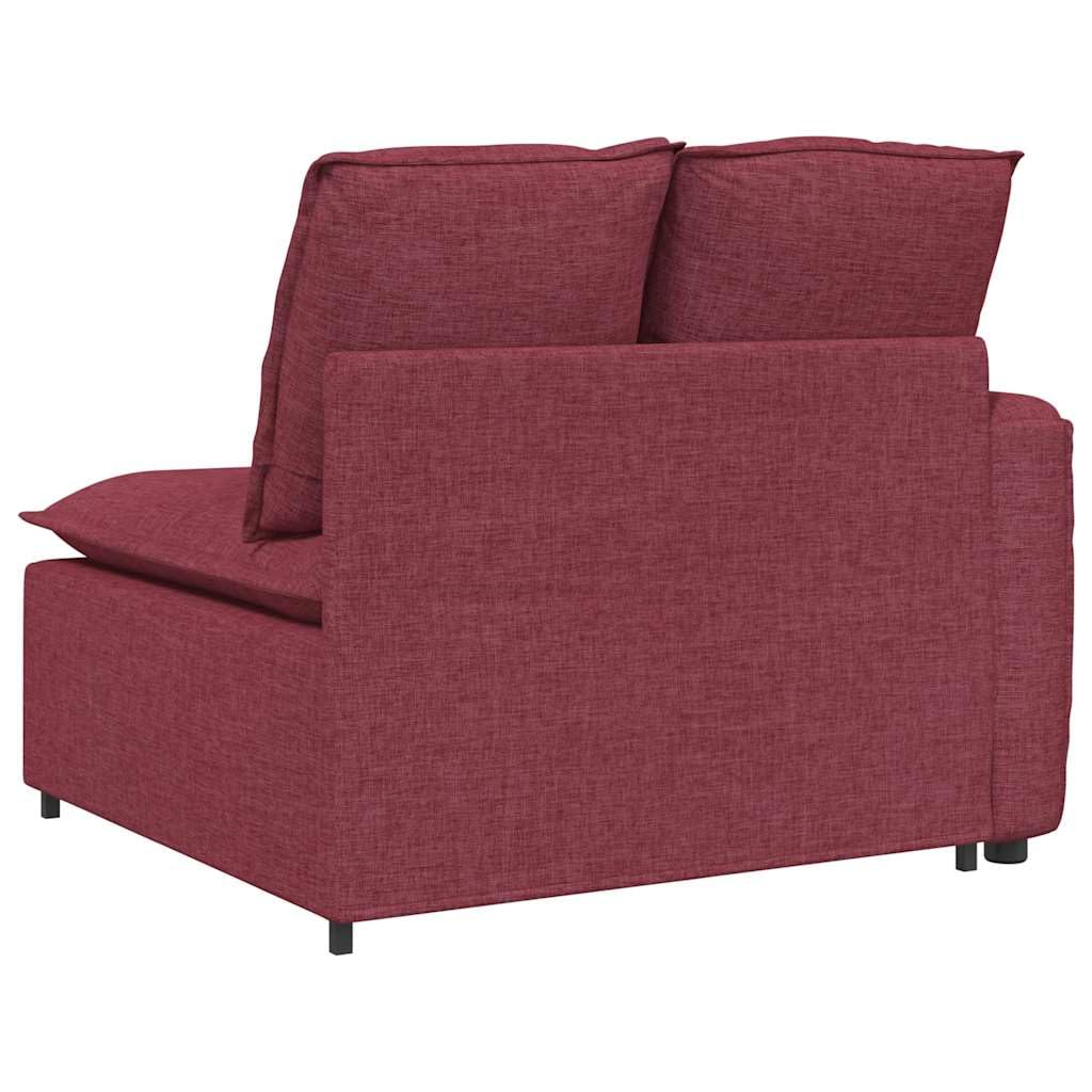 Modulares Sofa Endmodul mit Armlehne Kissen Weinrot 100 cm Stoff Metallrahmen Wohnlandschaft Wohnzimmer Entspannung Sitzgelegenheit Wohndeko Gästezimmer