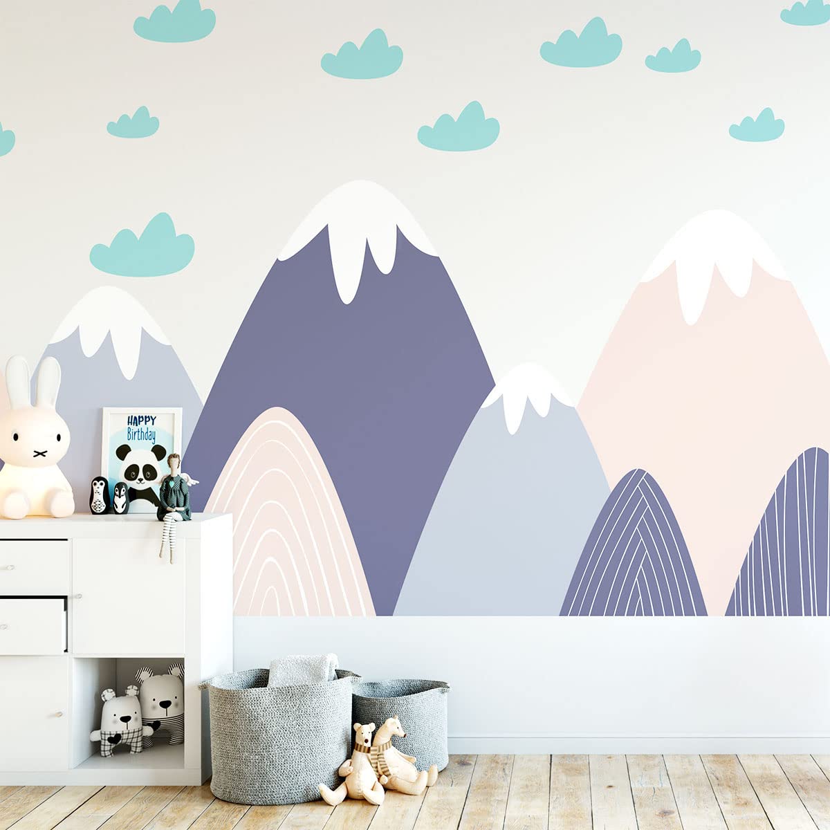 Children's Wall Stickers - Decorative Baby Room - Giant Children's Wall Sticker Scandinavian Mountains Finka - 50 x 75 cm - Image 4