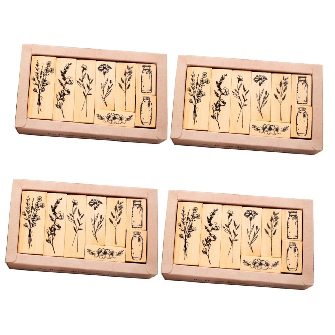 Operitacx 4 Set Di Combinazione Di Legno Di Loto Retrò Set Di Timbri Vaso Per Piante Diario Album Fotografico Fai Da Te Diario Timbro Decorativo Appunti Sulla Giungla Timbri