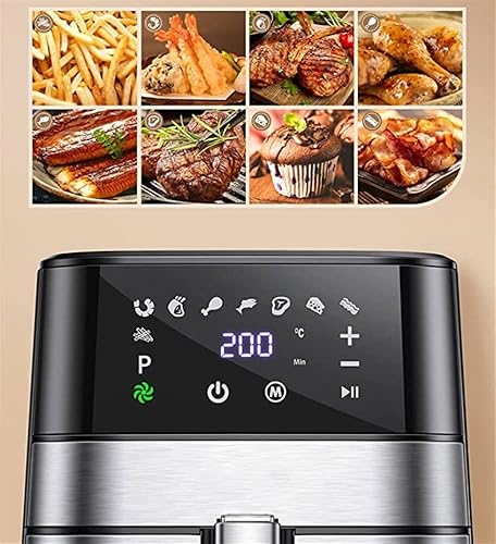 Miniatura 8 de Horno freidora de aire, olla eléctrica sin aceite con pantalla táctil digital LED, cocina eléctrica 8 en 1, olla de freidora de aire antiadherente,