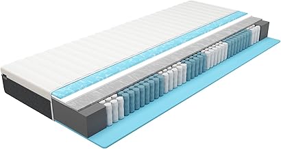 BMM Easyone Mattress 140 x 200 cm H2 Mid-Firm / Boxspring 5-Layer Hybrid System/Combination of Pocket Springs and Foam/Orthopaedic 7 Zone Height 22 cm/Made in Germany