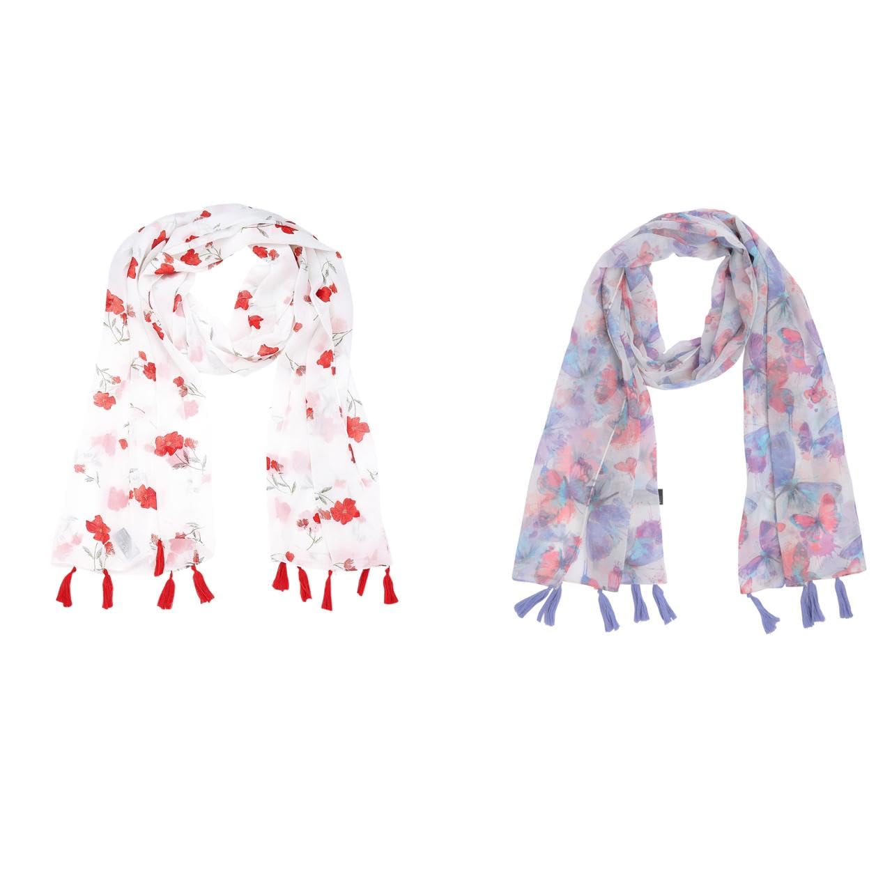 WOMEN FLORAL PRINTED TASSEL STOLE COMBO OF 2 (22X72INCH)-image-21