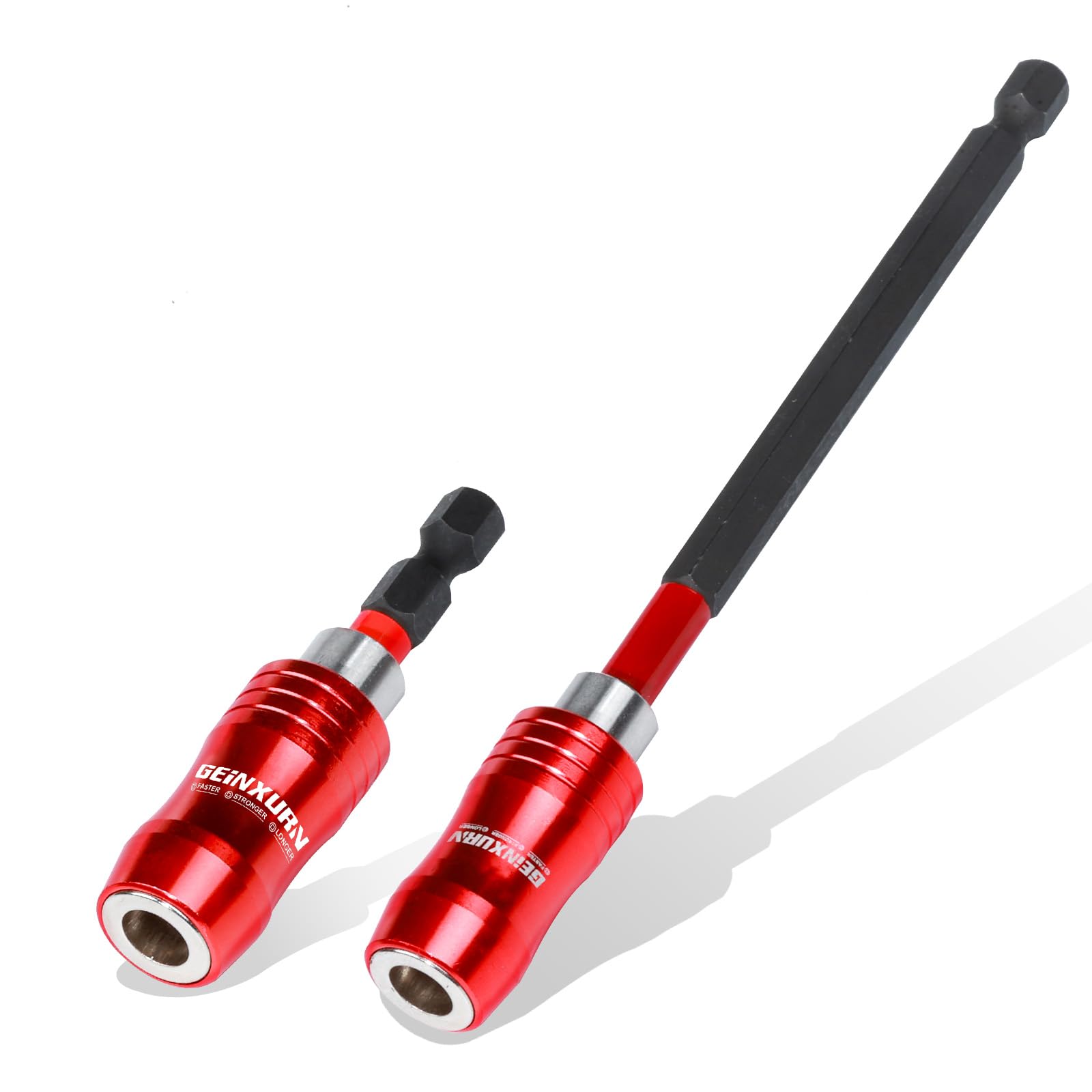 Geinxurn 2PC Impact Screwdriver Bit Holders(2.5” 6”), Magnetic Extension Quick-Change Socket Drill Bit Holder Hex Shank Quick Release Drill Bit Guide