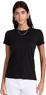 ATM Anthony Thomas Melillo Camiseta de algodón para mujer, manga corta, cuello redondo