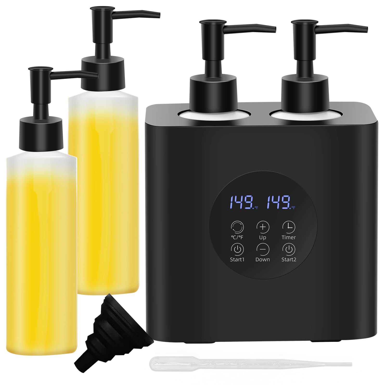 Yofuly - Scaldaolio da massaggio per massaggi, riscaldatore elettrico per olio da massaggio con quattro bottiglie di olio, scaldino crema portatile, dispenser riscaldato per spa, salone e uso