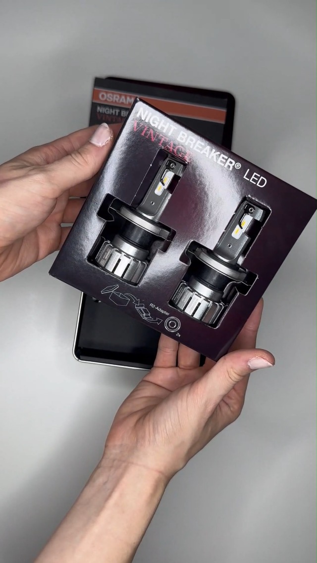 OSRAM NIGHT BREAKER LED VINTAGE H4 + R2 adapter, 3000K, warm white color temperature, up to 330% more brightness Automotive