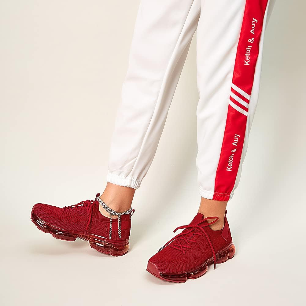 LUCKY STEP レディース エアクッション ファッション スニーカー 通気性 カジュアル 快適 軽量 ウォーキングシューズ