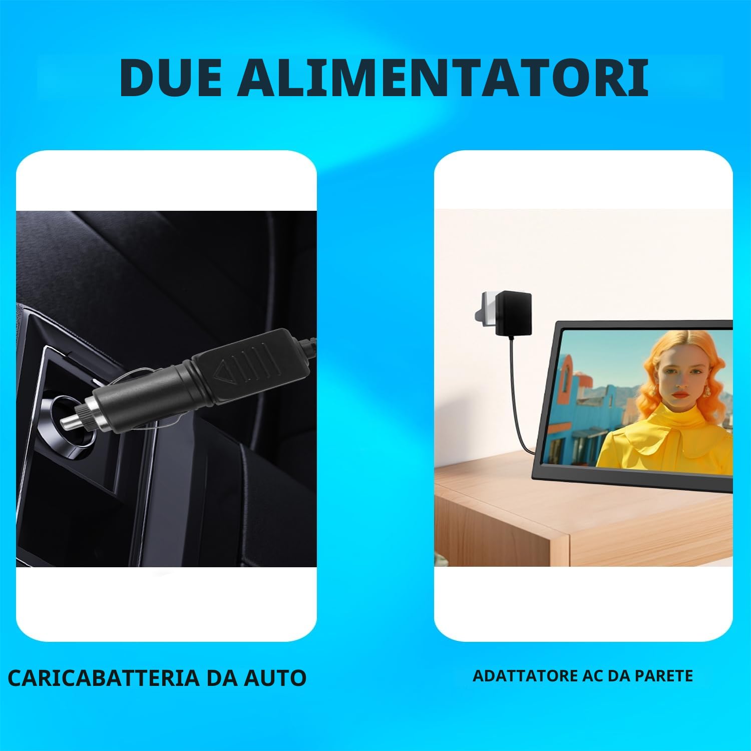 KCR TV Portatile 15,6 Pollici, DVB-T2 Digitale, Compatibilità AC/DC 12V, Ingressi HDMI/AV/USB, Telecomando