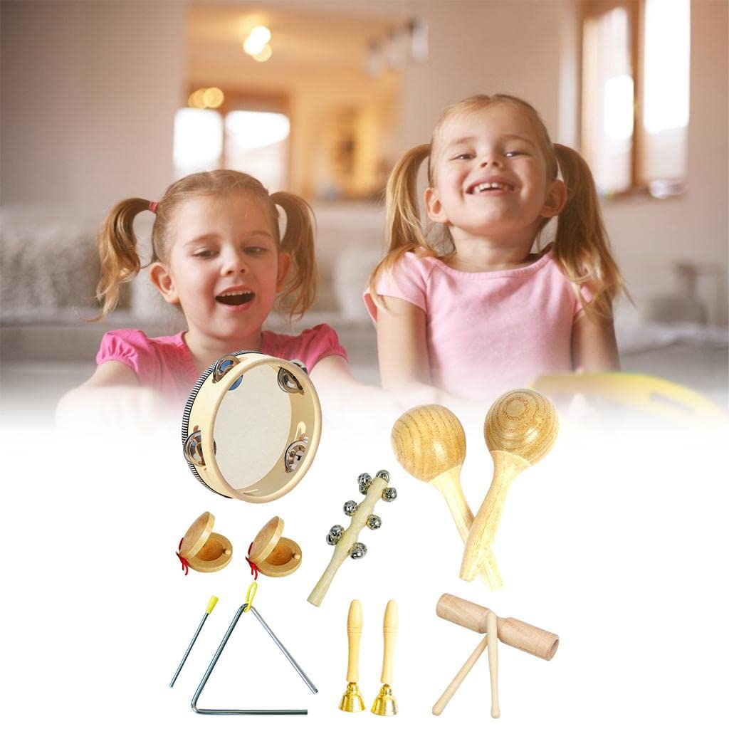 Amazon.co.jp: 打楽器おもちゃ楽器セット収納袋付き天然木知育玩具就学
