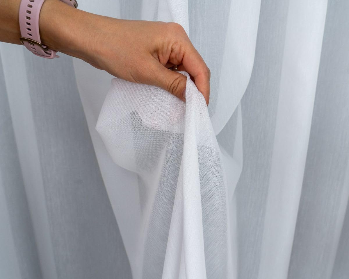 Tenda Bianca Moderna Bianca 500x280 cm (LxA) Liscia Pronta Con Fettuccia Arricciatenda Facile Cura Elegante Decorazione Finestra