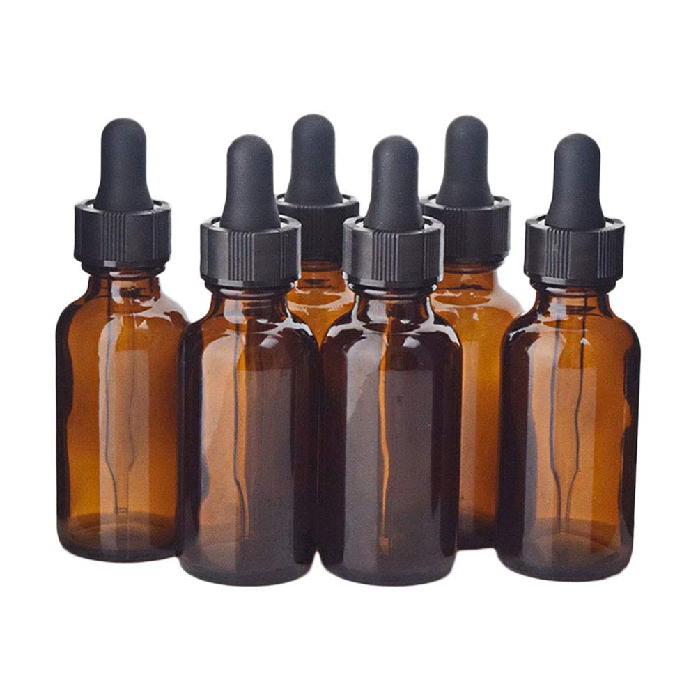 Lurrose 15pcs Braunglasflaschen für ätherische Öle mit Glas-Pipette DIY nachfüllbar Leere ätherische Ölfläschchen 30ml Kosmetik