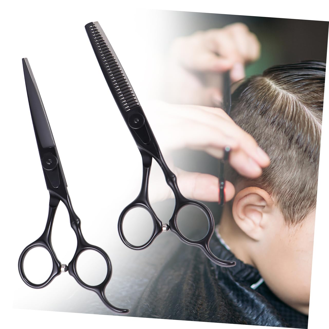 BESTYASH 2 Pezzi Professionali per Forbice e Forbice Dentata per Parrucchieri e Domestico Facile Maneggiare e Resistente Alla