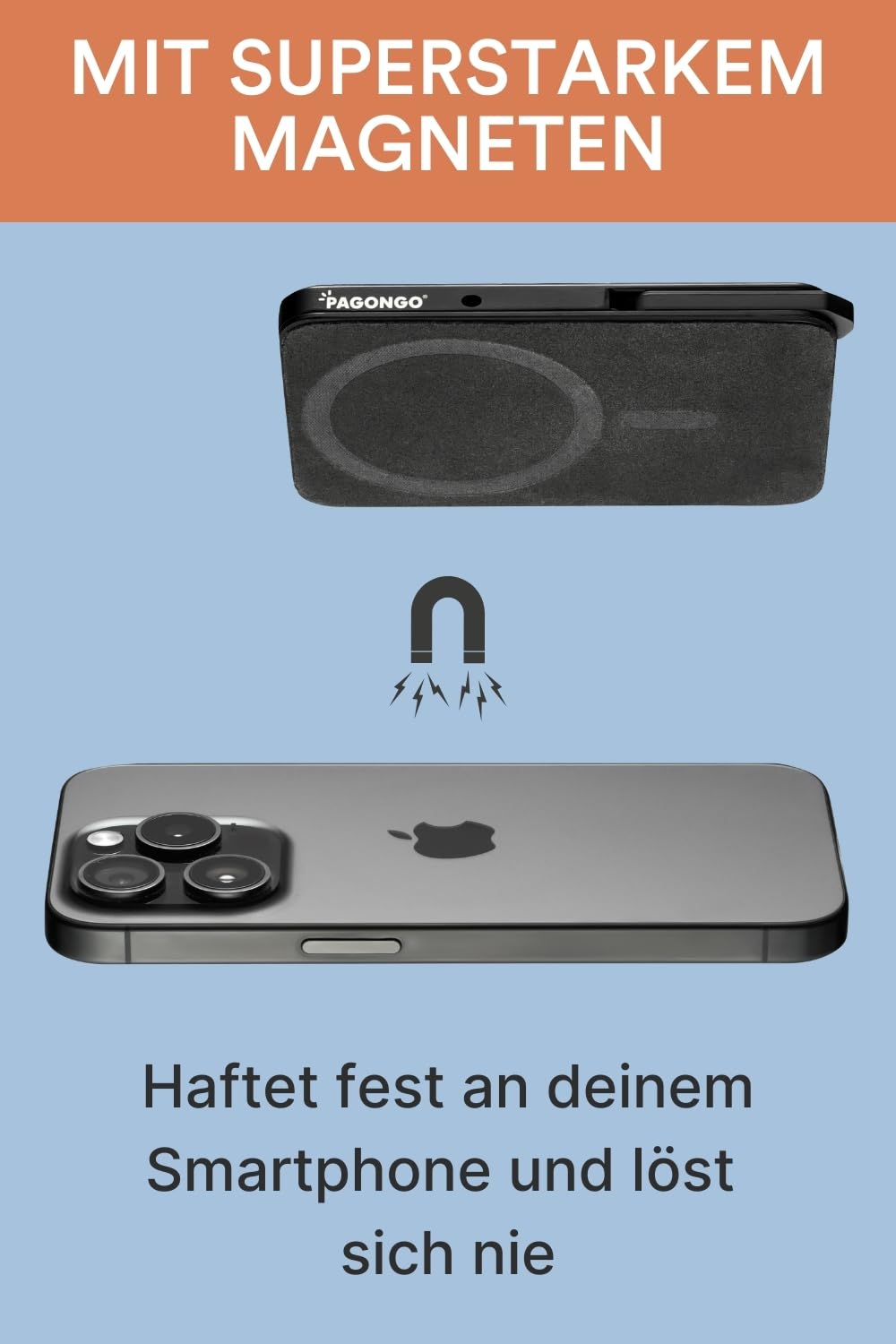Magsafe Wallet für iPhone | aus Aluminium mit Schnellzugriff | 7 Karten & Bargeld, RFID Schutz, für iPhone 16/15/14/13/12 Magsafe Kartenhalter