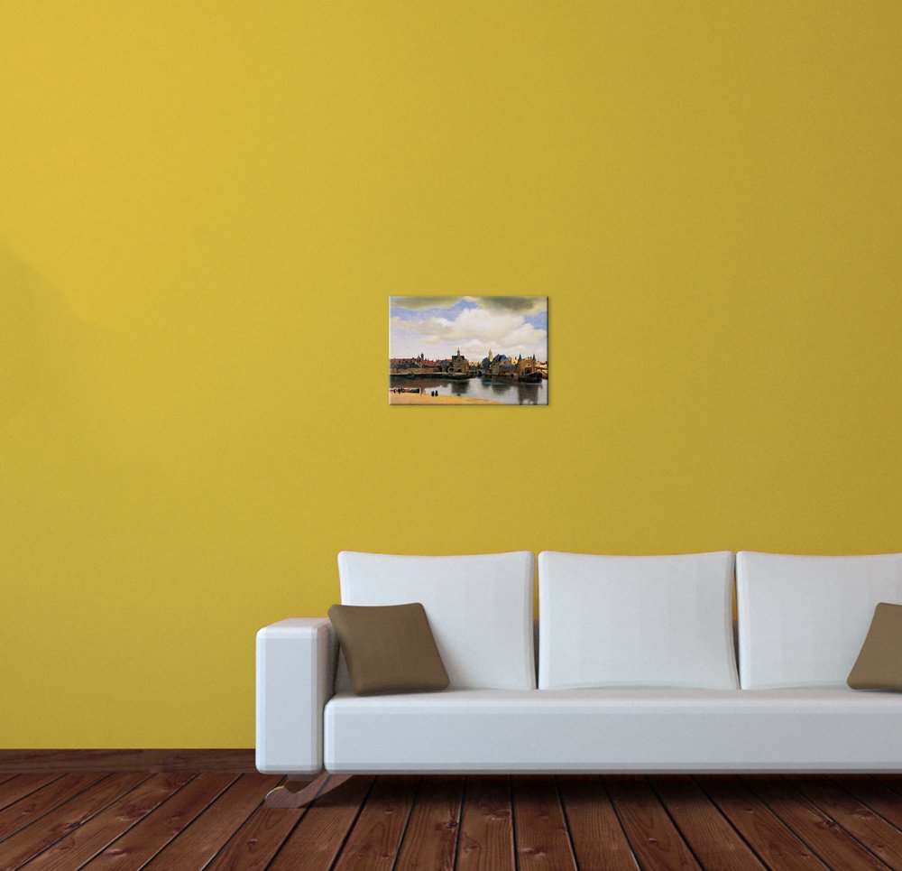 Bilderdepot24 Art Print - vieux maîtres - Jan Vermeer - Vue de Delft - 70x50 cm - Images sur toile - toile déco imprimée - tableau toile - photo sur toile