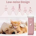 Dog Clippers Pet Grooming Clippers Kit,Low Noise Shaver Portable Electric USB Rechargeable Cordless Trimmer for Dogs,Cats and Other Pets (Pink Set)