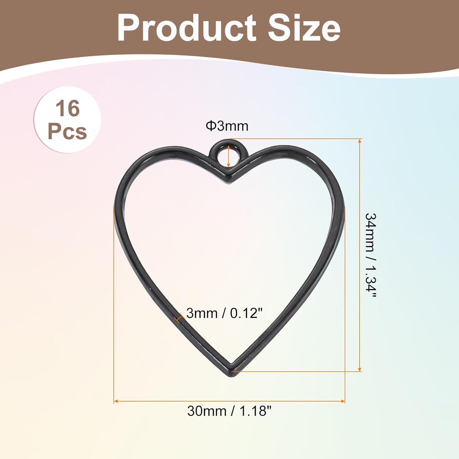 uxcell Open Bezel, Bezels Pendants Open Back Bezels Metal Hollow Frame Charm for DIY Resin Crafts Earrings - Image 2