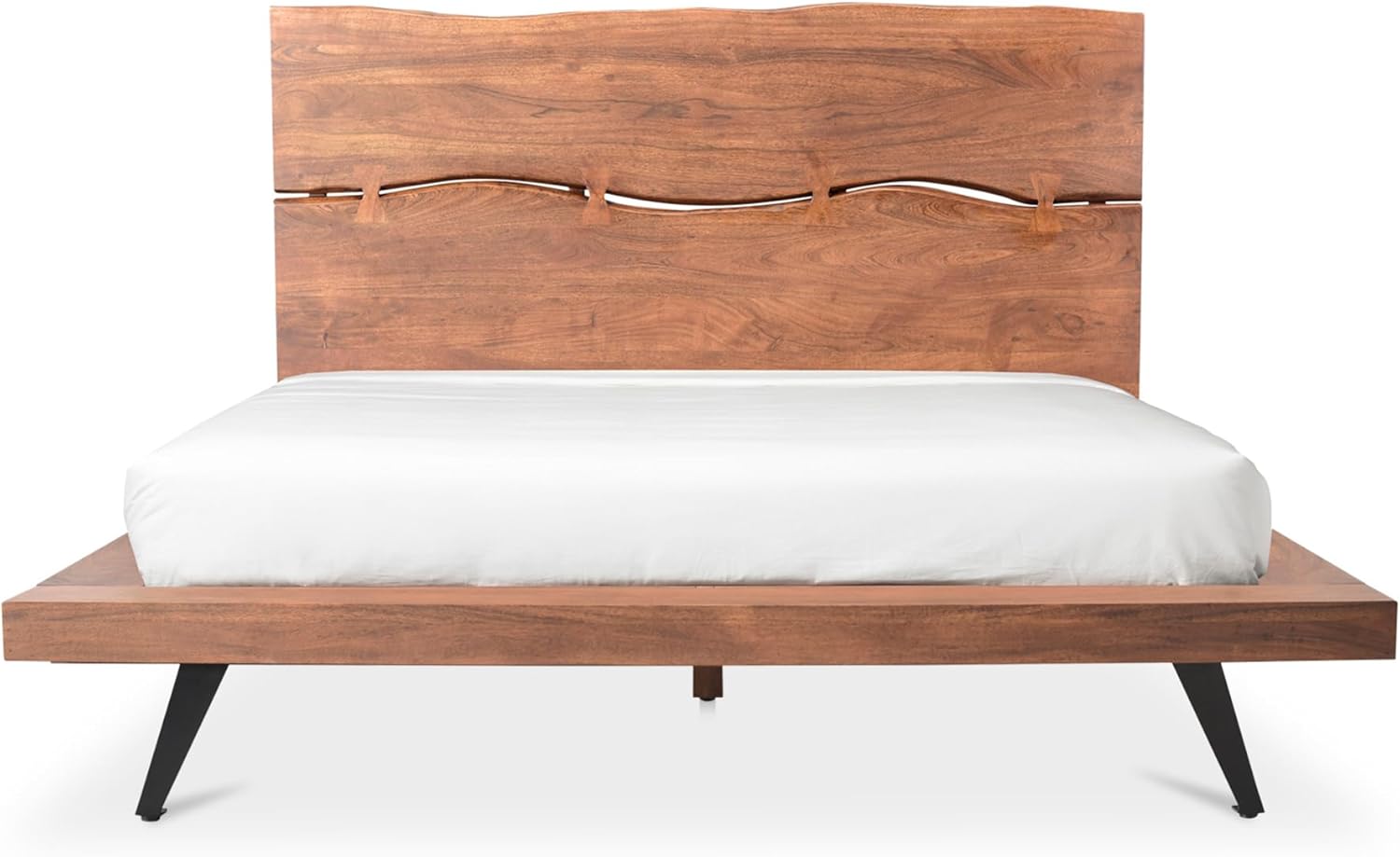 Madagascar King-Sized Contemporary Brown Wood Platform Bed