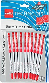 Cello Technotip Ball Pen - Pack of 10 Red