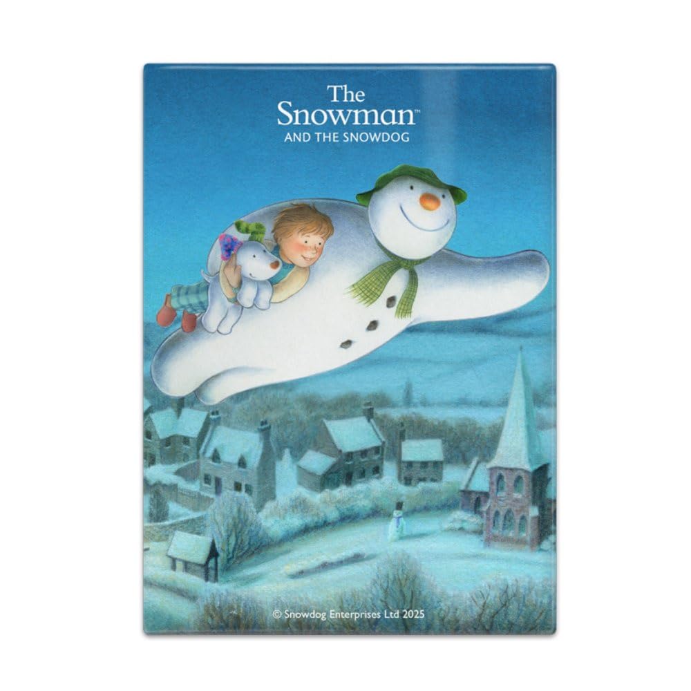 The Original Metal Sign Trio Flying Over Town Fridge Magnet (65 X 90 Mm) - The Snowman And The Snowdog (Trio Flying Over Town)