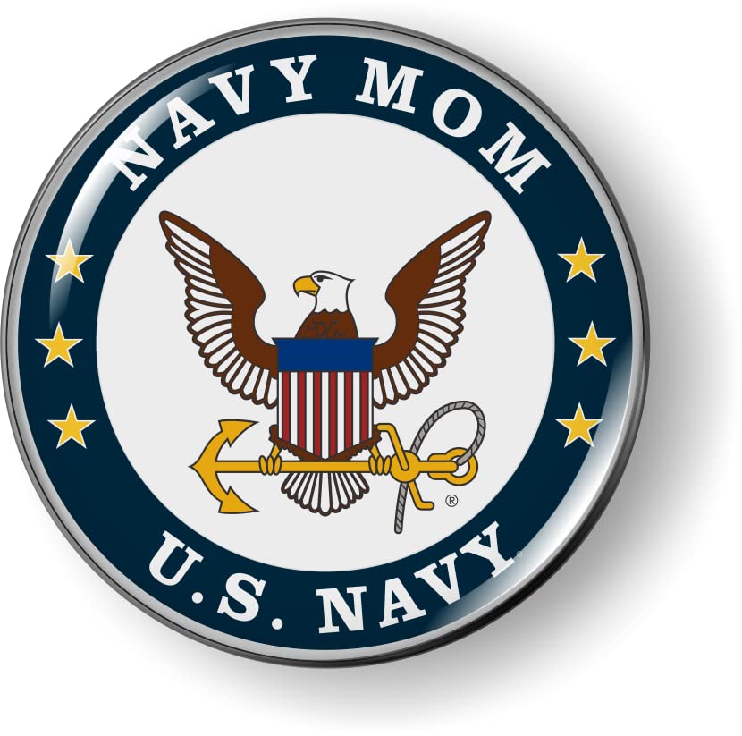 Image of U.S. Navy Mom CAR Emblem Badge Sticker Flexible | Officially Licensed US Navy Product, 3D Domed, made by BestLicensePlateFrames
