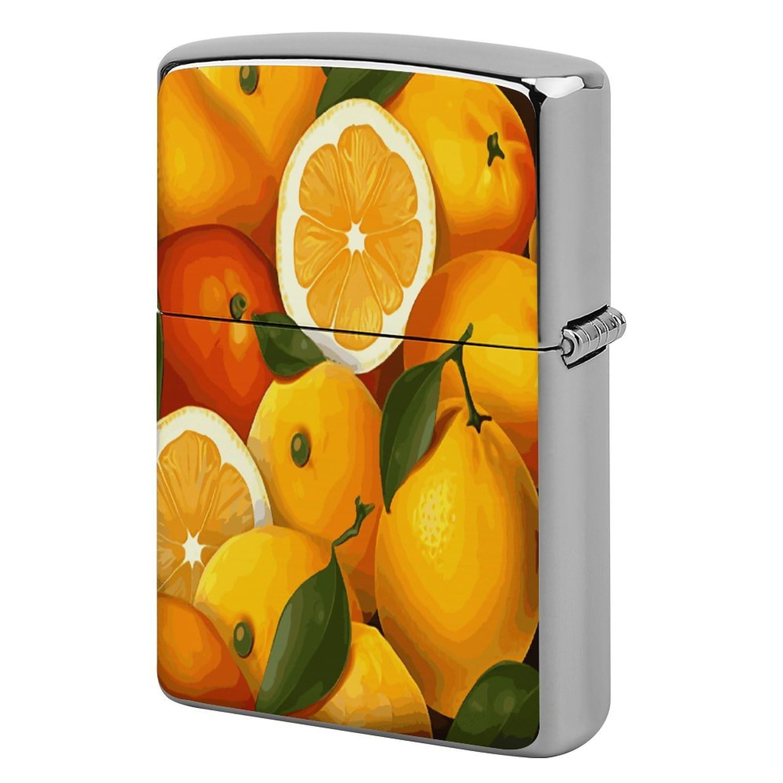 Fekiloot Style Oranges And Lemons Lighter Case Cover Metal Lighter Case