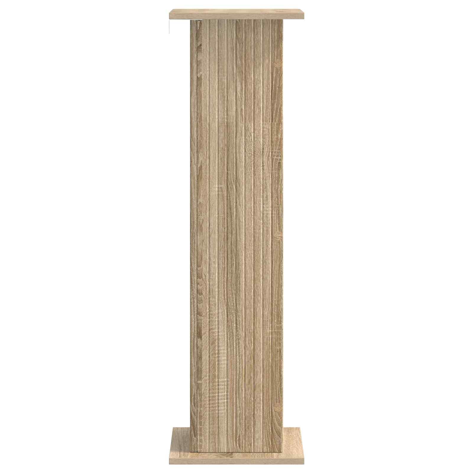 Pflanzenständer 2er Set, Blumenhocker aus Holzwerkstoff, Pflanzensäule für Zimmerpflanzen und Sukkulenten, Blumensäule Modern, Sonoma-Eiche 30,5 x 30 x 100,5 cm