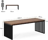 Tribesigns 180 cm Computer Desk, Desk with Heavy Duty Metal Frame, Workstation Study Desk for Home Office, Brown (Without Chair) (Brown) - 2