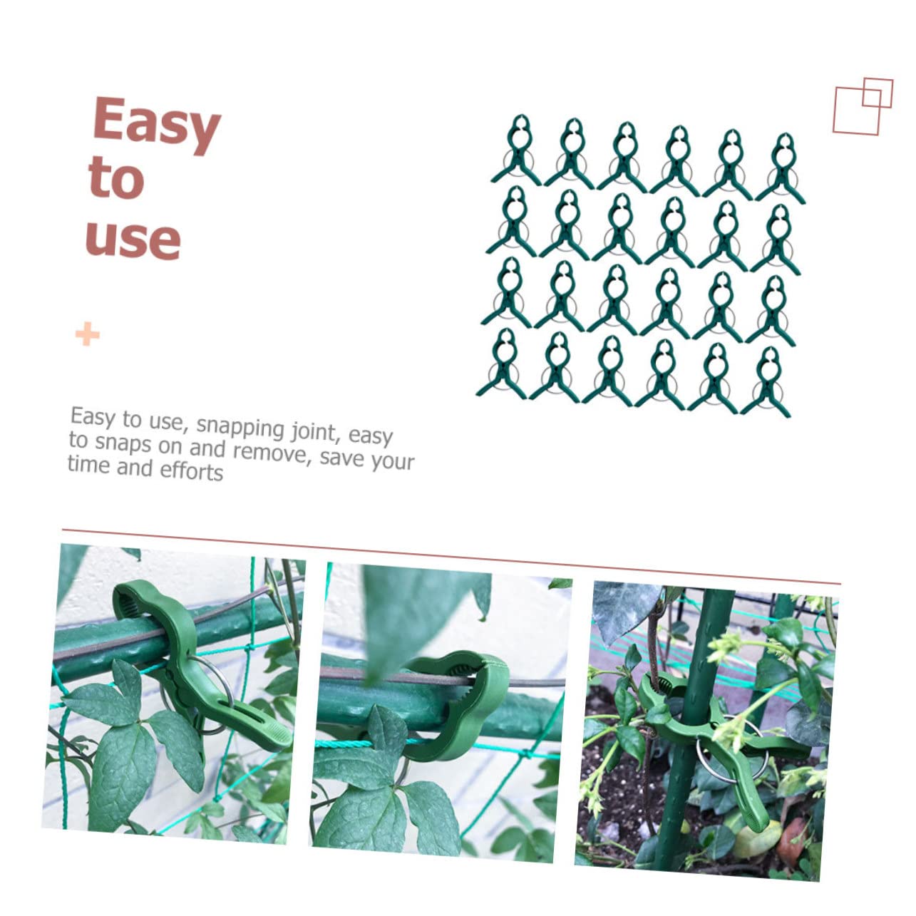50 Stück Gartenclips Pflanzen Pfingstrose Aufstecksieb für Töpfe Gartenspalier Blumenrankenclips Grün Plant Clips pflanzklammer tomatenclip Anlage Orchideenranke Wein-Clips Plastik