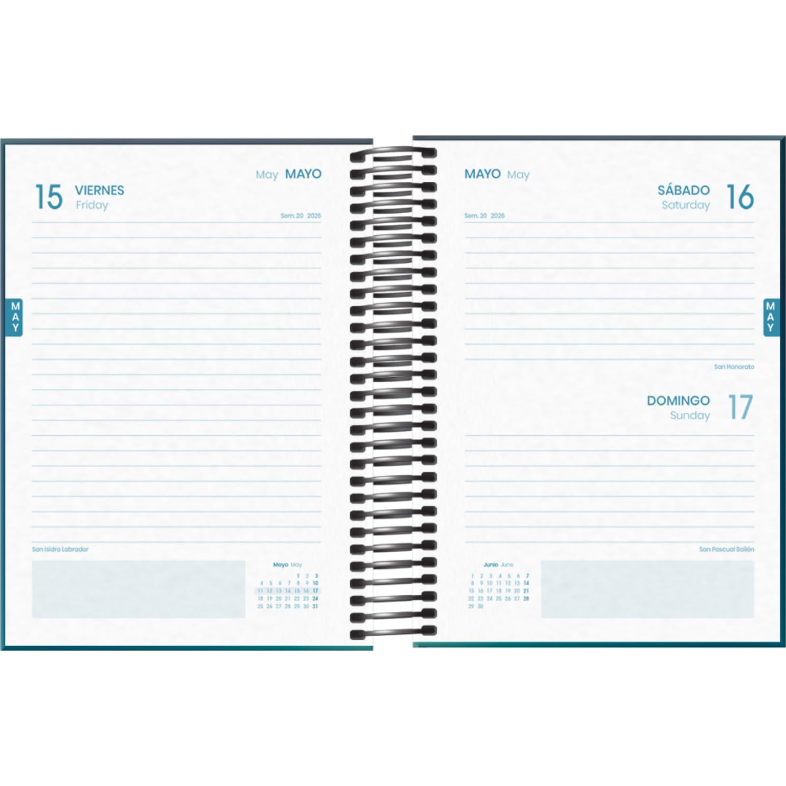 Dohe, School Planner 2025 2026, Day per Page, A6 Size (12x17 cm), Spanish and English, September to June - Image 2
