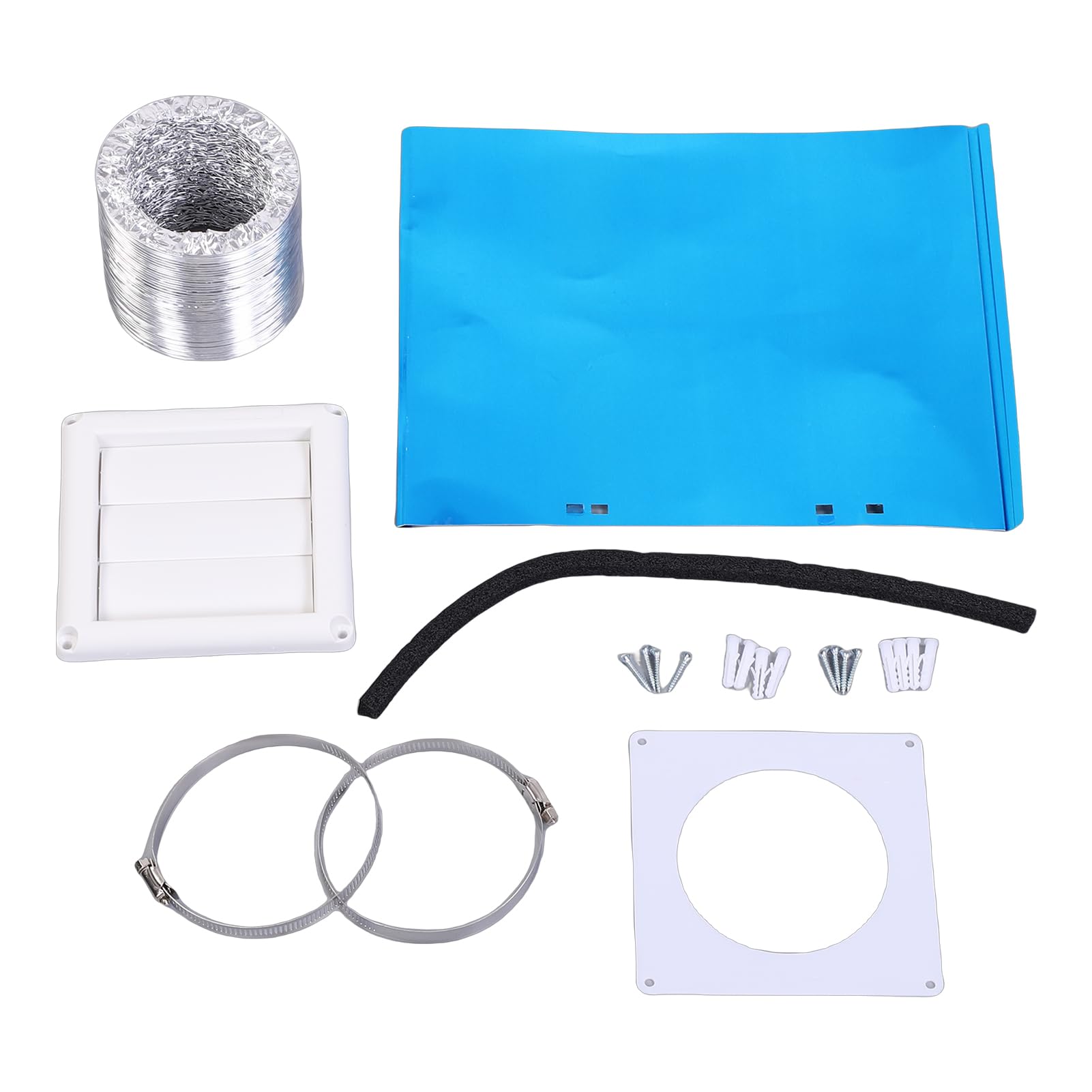 Trockner-Abluftset, 4-Zoll-Schlauchanschluss, Gesichtsbelüftungskanal-Kit, geeignet für Trockner und Badezimmer-Abluftventilatoren.