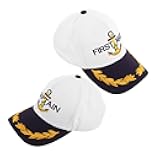 BIUDECO 2pcs White Baseball Caps Sailor Hats Dad Hat Boat for Outdoor Sports Travel Summer Sun Protection