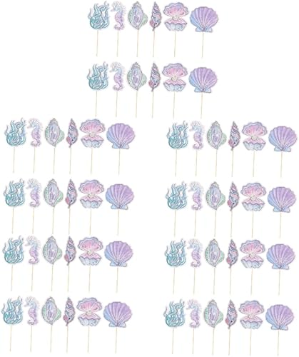 Gadpiparty 60 Pcs Mermaid Cake Insert Mermaid Theme Birthday Decorations Ocean Party Appetizer Picks Mermaid Cupcake Topper Under The Sea Cupcake