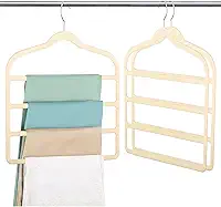 HOLTTER Kit 10 Cabides De Veludo Para Calças, Saia, Toalhas, Lenços - Calceiro Aveludado Multifuncional Resistente (Bege)
