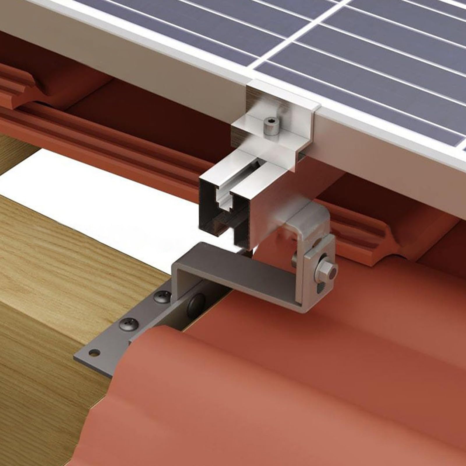 Jttxiu Dachhaken Für Photovoltaik – 2 Stück, 20 Cm, Für Ziegel & Schiefer, Solarpanel-Befestigung, Eisen, Rostbeständig