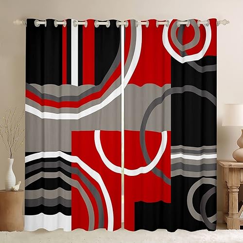 Feelyou Cortinas geométricas para ventana de dormitorio, sala de estar, cortinas con forma de arco de barclay para niños y niñas, decoración disponible en Yaxa Colombia