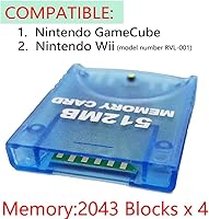 Vista 2 de Aisicondan Tarjeta de memoria de juego de alta velocidad de 512 MB 8192 bloques compatible con Nintendo Gamecube y Wii Consola Kits de accesorios