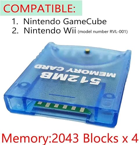 Miniatura 2 de Aisicondan Tarjeta de memoria de juego de alta velocidad de 512 MB 8192 bloques compatible con Nintendo Gamecube y Wii Consola Kits de accesorios -