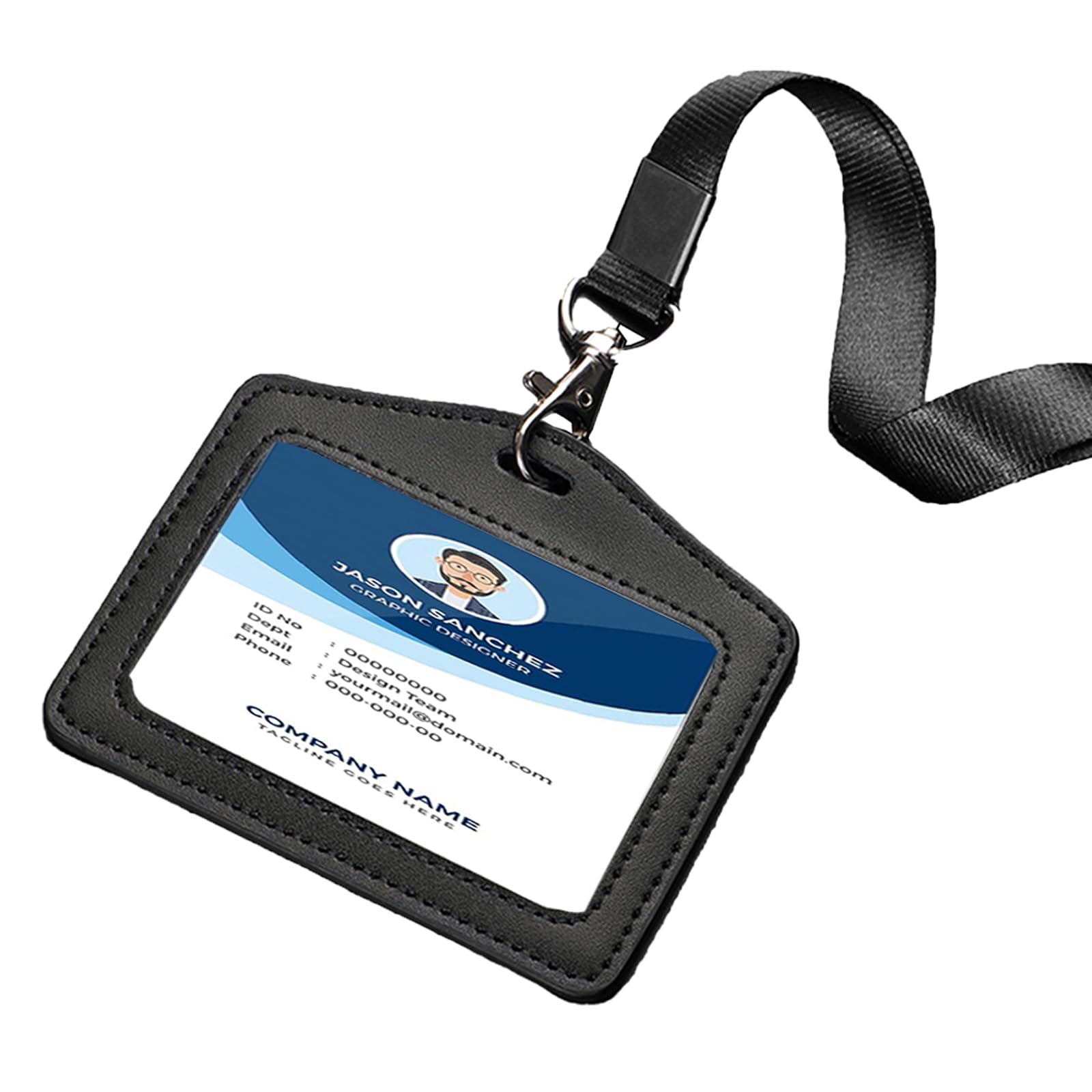 Porta Badge da Collo PU Cordino 1/2 Meekye Set per Carte di Credito ID Lavoro