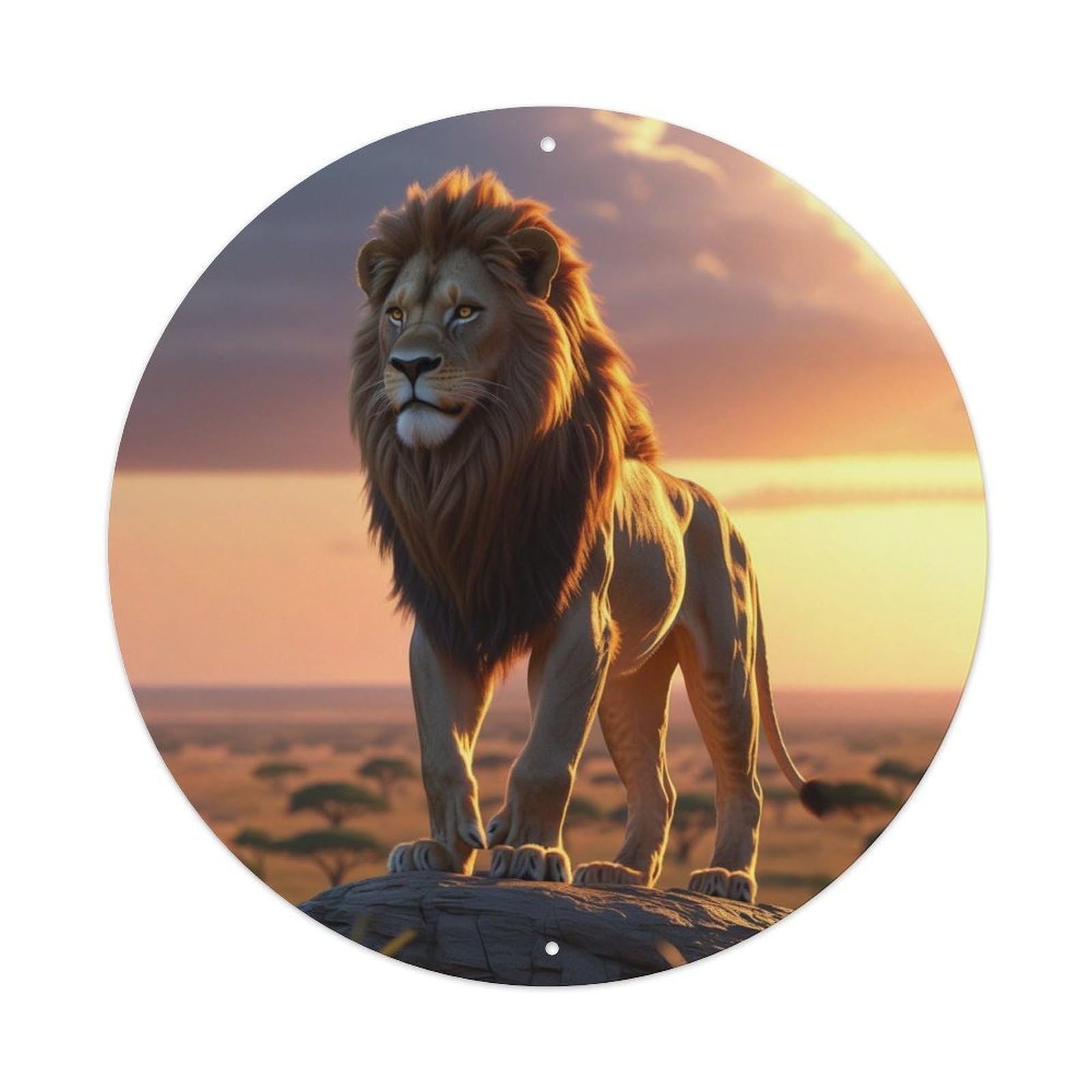 Cwbufd Men's Vintage Style Animal Lion African Savannah King Of The Jungle Vintage Metal Tin Sign Plaque Wall Decor For Cafe, Club Bar, Office, Garden Metal Poster 8X8inch