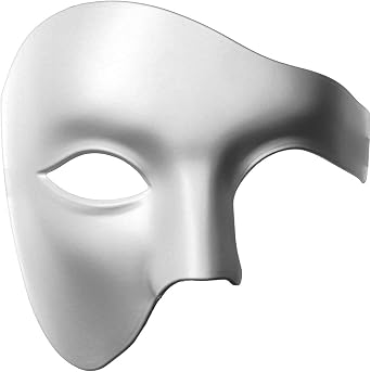 White Full Face Phantom of The Opera Masquerade Venetian Mardi Gras Mask