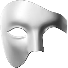 White Full Face Phantom of The Opera Masquerade Venetian Mardi Gras Mask
