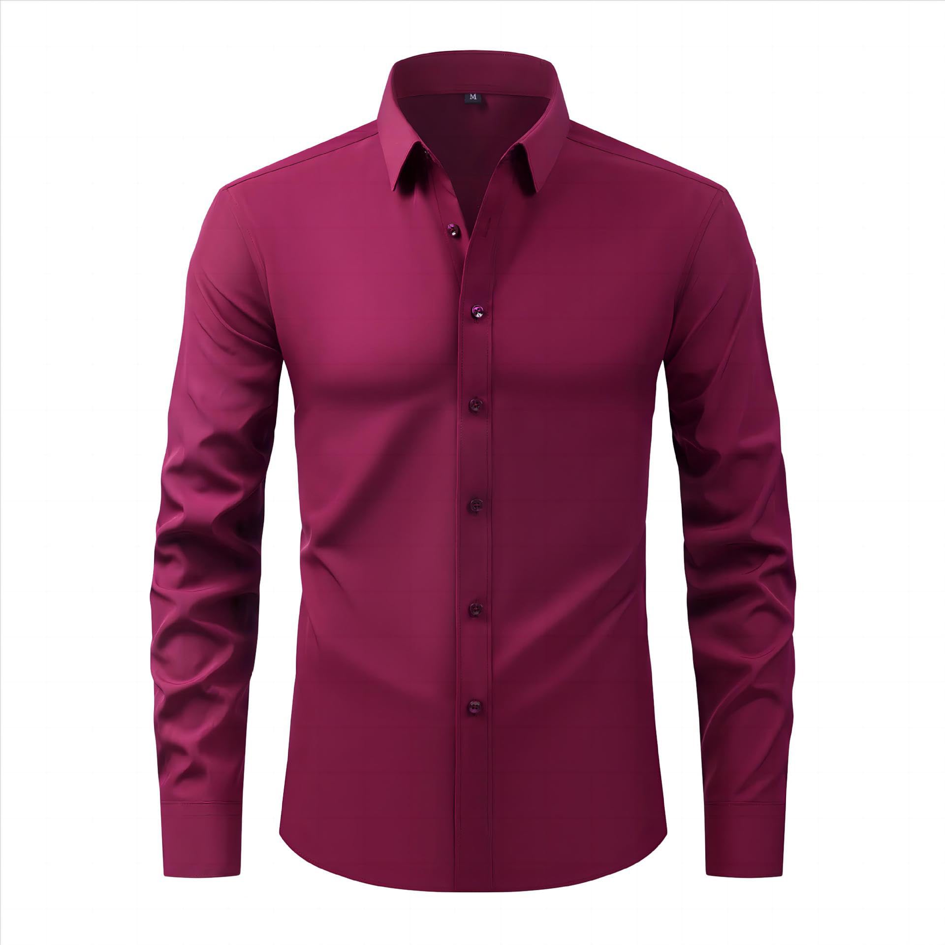 Generico Zealburst Shirts for Men, Stretch Non-Iron Anti-Wrinkle Shirt Short Sleeve, Men's Button up Quick-Drying Breathable Shirt