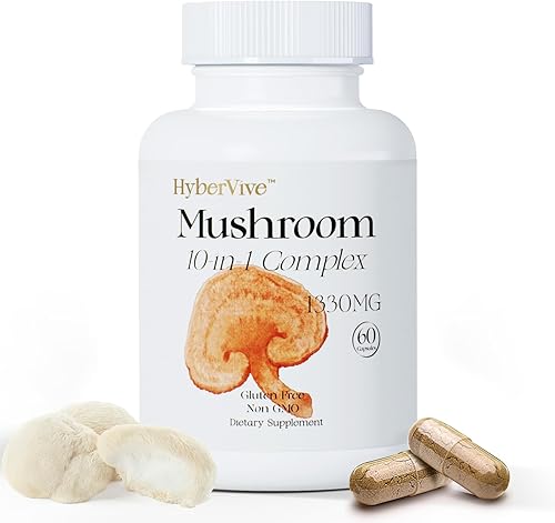 Miniatura 9 de Hongos con Cordyceps, melena de león, complejo de hongos shiitake para energía, salud inmunológica, apoyo cerebral y bienestar general Sin OMG, sin