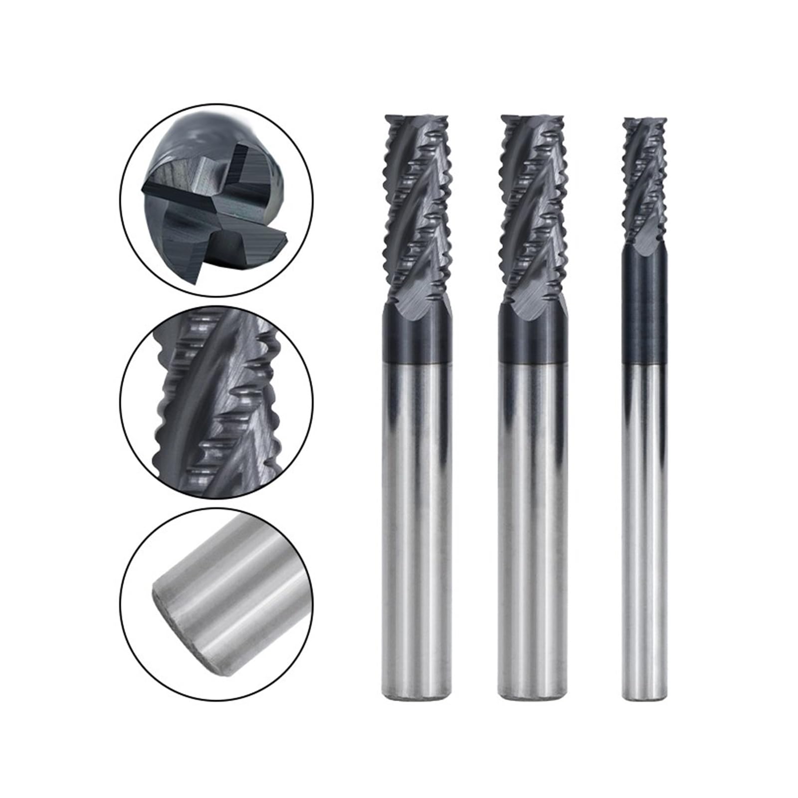 Fräser 4 Flöten Schruppschaftfräser 4-12 mm HRC55 Hartmetallfräser for Metallfräser CNC-Maschinenfräser(12x60x12Dx150L)