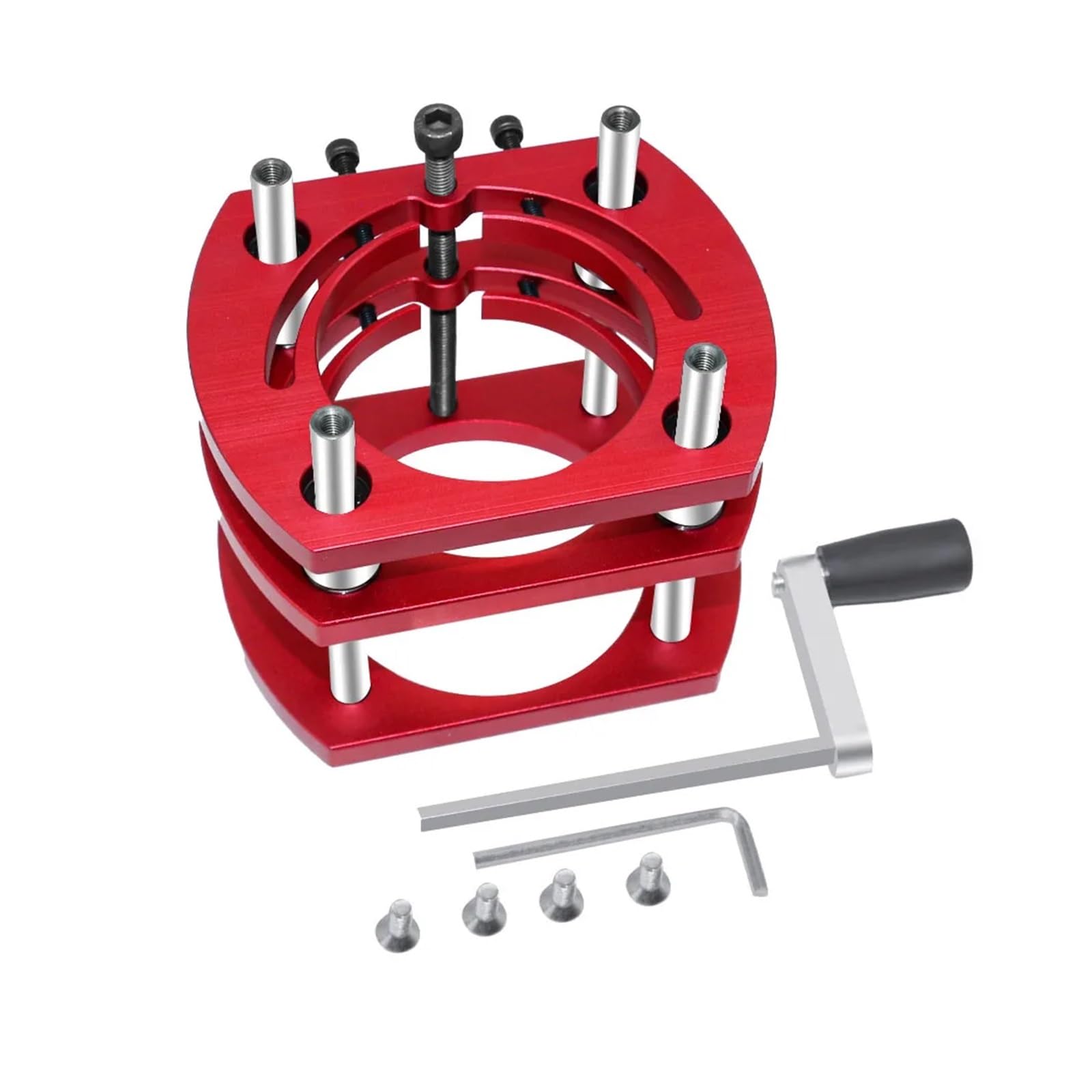 Aluminiowy blat do stołu frezarskiego, zestaw narzędzi do obróbki drewna z miarką ukośną i przesuwnym ogranicznikiem do stołu frezarskiego (Red Router Lift)