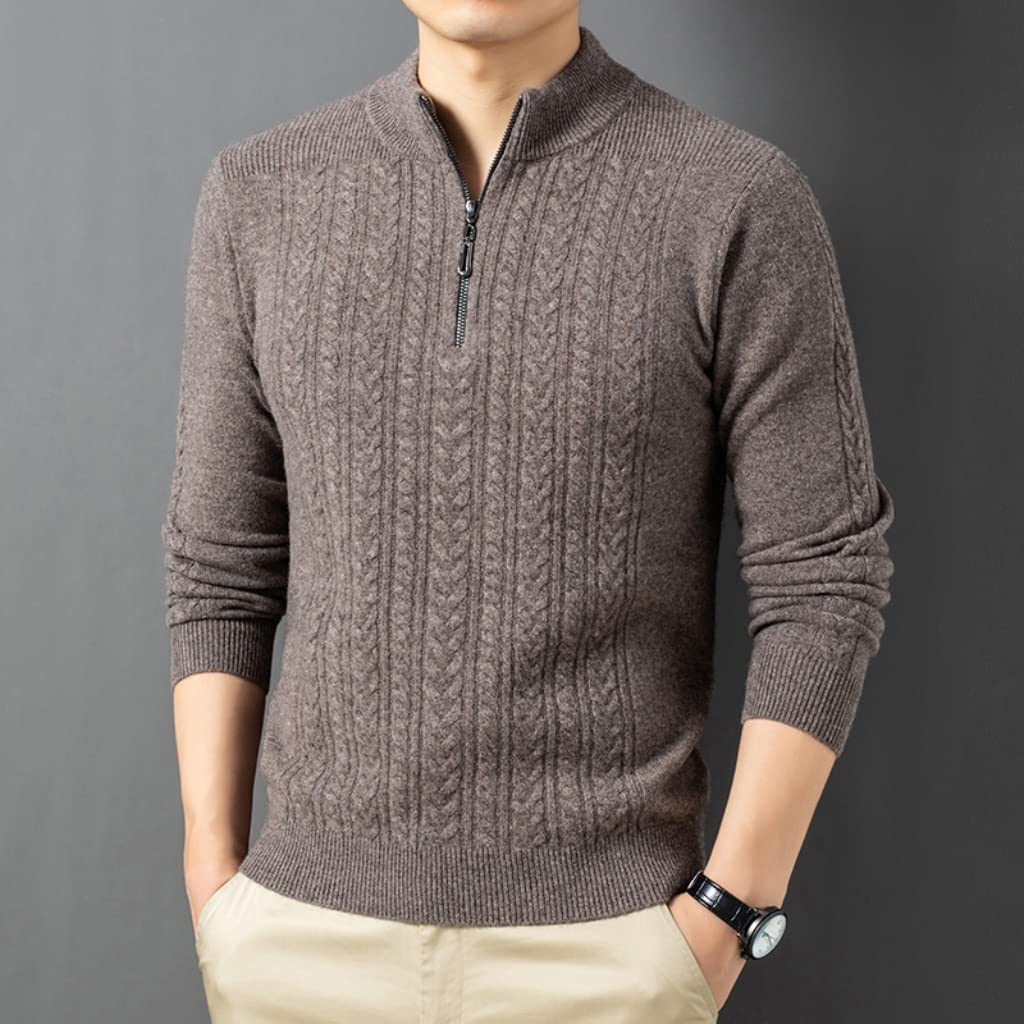 Amazon.com: GRETD Men's Woolen Sweater Wool Knitted Trendy Half Turtleneck  Autumn Winter Thickened Zipper (Color : A, Size : Medium) : Clothing, Shoes  u0026 Jewelry