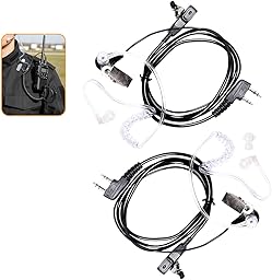 2 Pcs Oreillette Talkie Walkie 2 Broches Casque Écouteur Compatible avec La Radio Bidirectionnelle Kenwood/Baofeng BF-88E BF-88S/Tyhbelle BF-88E/RT24 RT27 RT22 RT622 RT617 RT618 RT619/Hesenate HT999