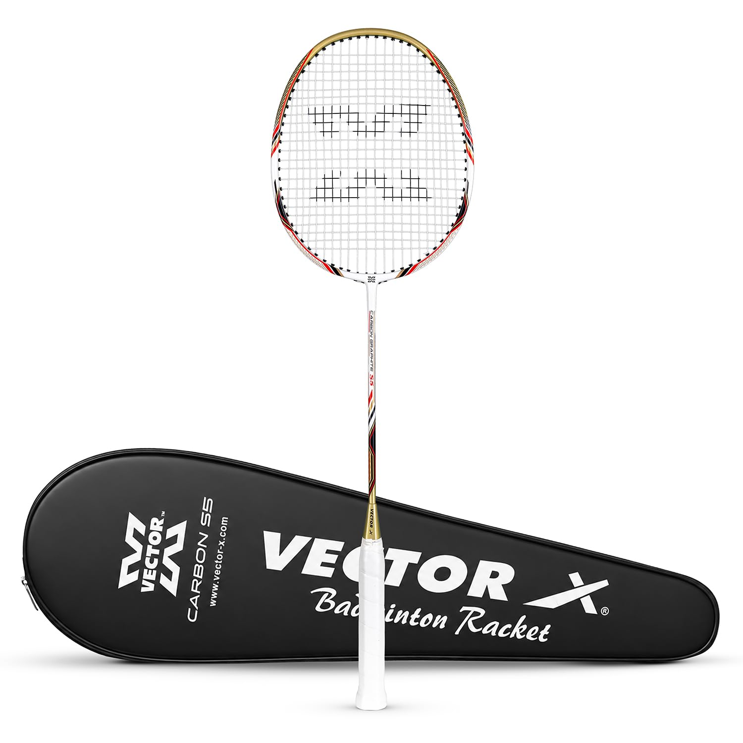 Vector X Pre-Strung Ultra Lightweight Professional Graphite T-Joint Badminton Racket with Full Cover Racquet for Recreational and Competitive Sports Play On Indoor Courts (22-24 LBS Tension, G4)-image-48
